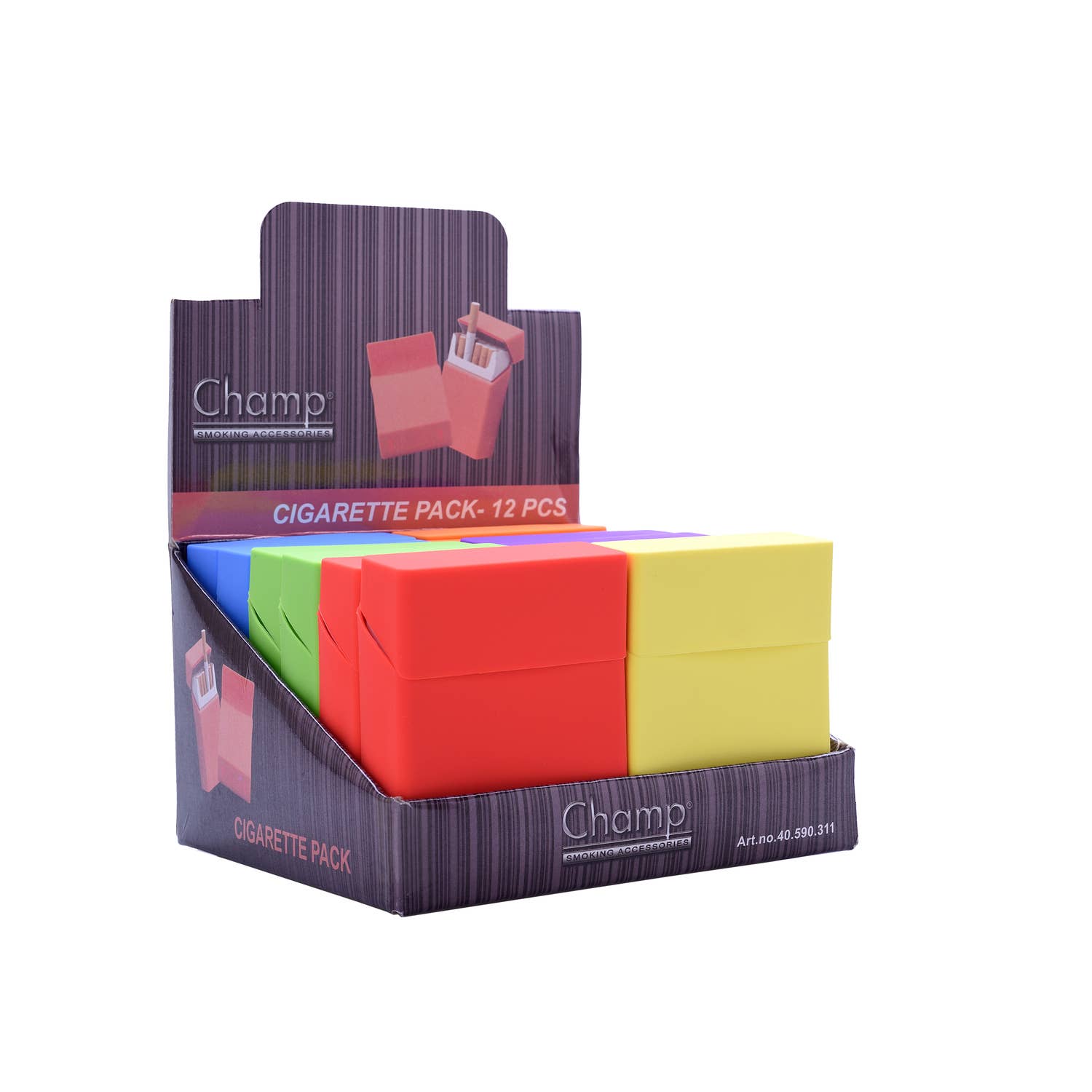 Champ by Polyflame - Venta al por mayor Pitillera - Estuche para cigarrillos - 25 cigarrillos - apertura automática0