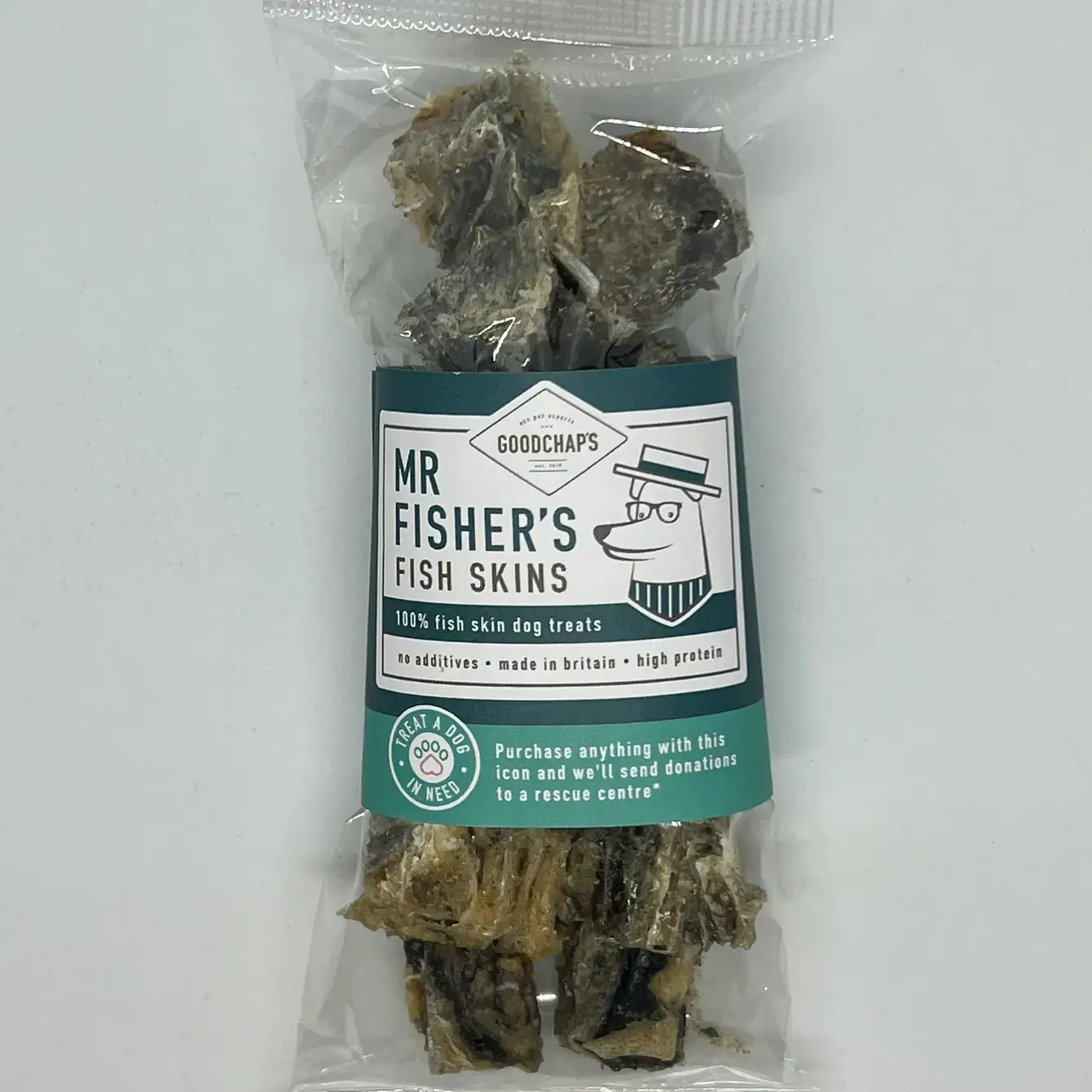 Goodchap's – snacks e guloseimas - Cão por atacado – Peles de Peixe do Sr. Fisher | Guloseimas Naturais para Cães1