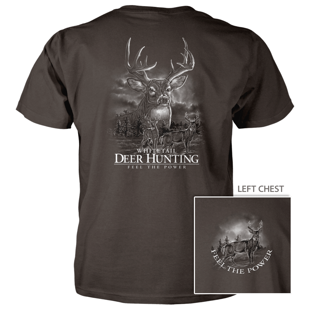 Old Country Outfitters - Vente T-shirt sérigraphié – unisexe - T-shirt en coton peigné « Feel the Power Deer Hunting »2