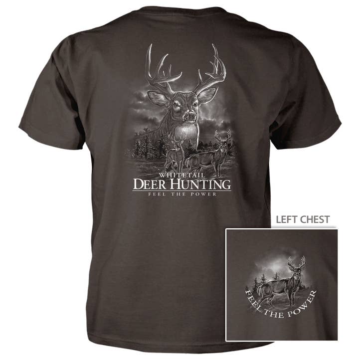 Old Country Outfitters - Vente T-shirt sérigraphié – unisexe - Ressentez la puissance de la chasse au cerf - T-shirt en coton 4,5 oz2