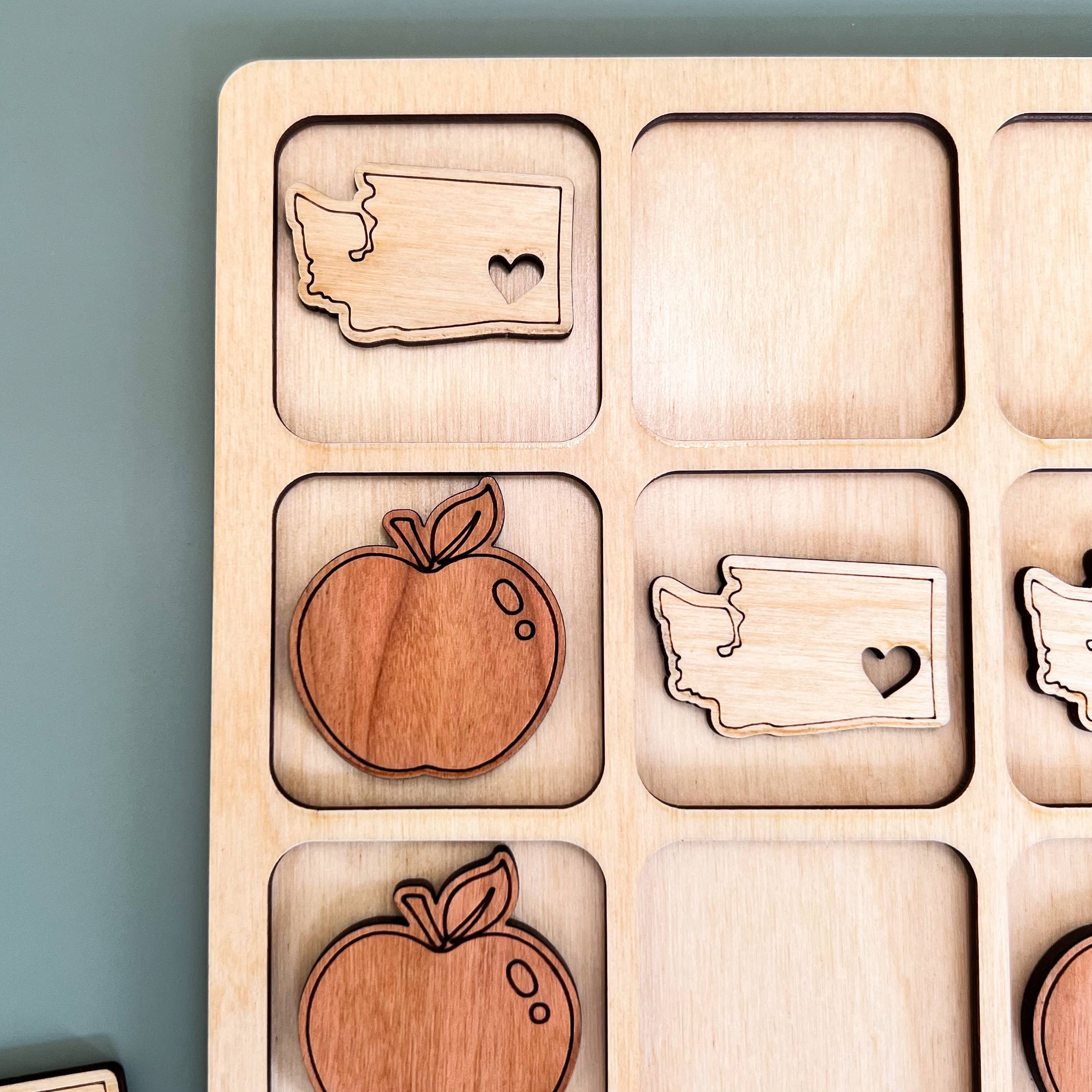 Birch House Games & Gifts - Wholesale Board Game - Washington State Gift - Tic-Tac-Toe WA Game - Customizable4