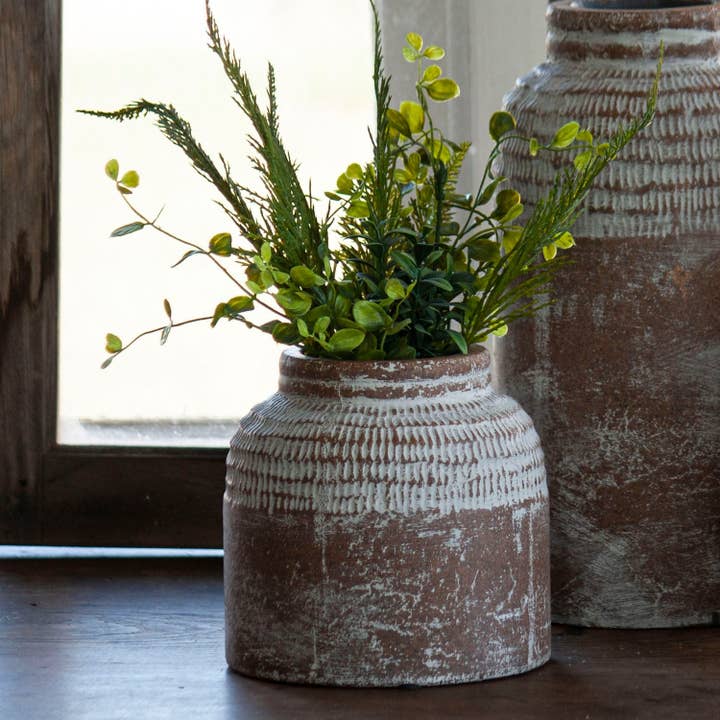Foreside Home & Garden - Wholesale Plant Pot - Brio Small Antique Brown Glazed Terracotta Planter Pot