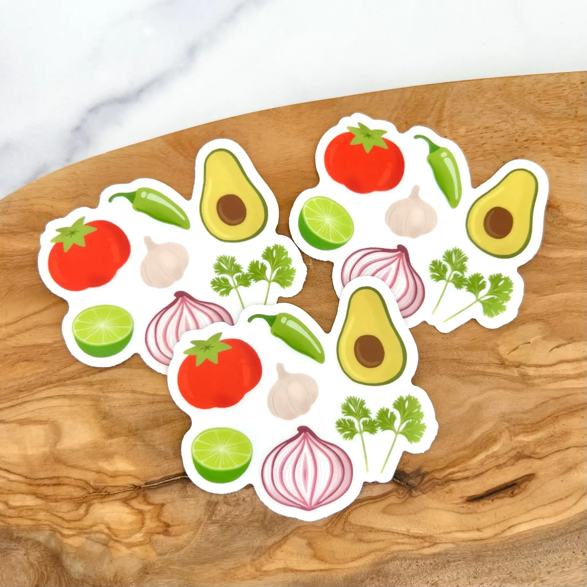 Elyse Breanne Design - Wholesale Sticker - Clear Guacamole Ingredient Sticker, 3x2.5in1