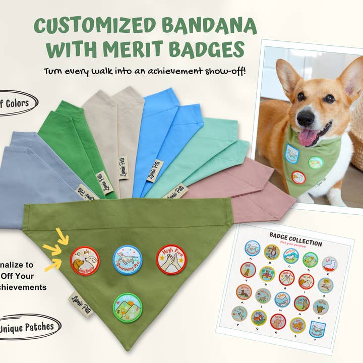 Handmade Cotton Dog Bandana, Customizable for wholesale by Lumie Pets