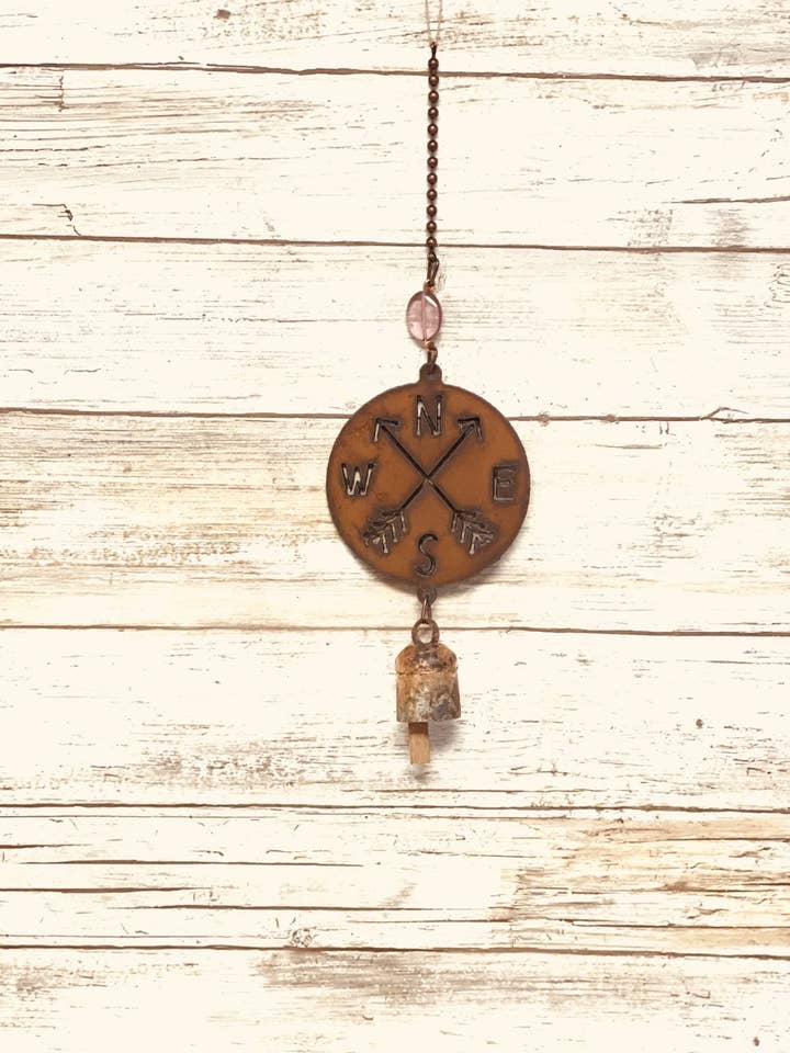 Carillón rústico de metal para jardín con forma de brújula para venta al por mayor de Universal Ironworks USA