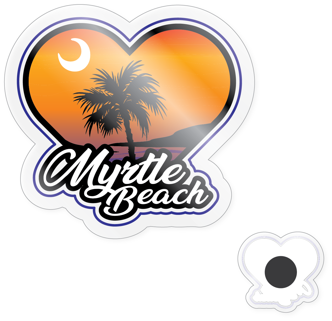 Morris Magnets - Wholesale Magnet - Magnet - SC Heart Sunset Myrtle Beach0