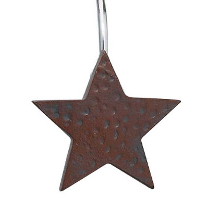Park Designs - Wholesale Sewing Button/Snap - Star Shower Curtain Hooks - Red