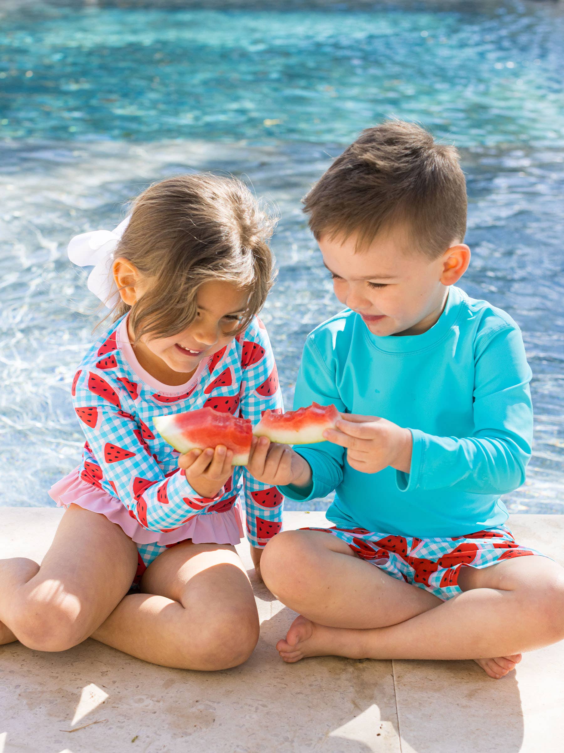Azul Bañador de Cuadros de Sandía para Niños de venta al por mayor en Faire3