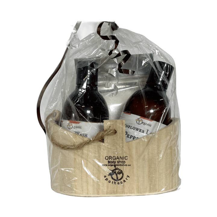 Conjunto de Presente Patchouli. Banho+Corpo 3 peças em suporte de madeira por atacado de Organic Body Shop