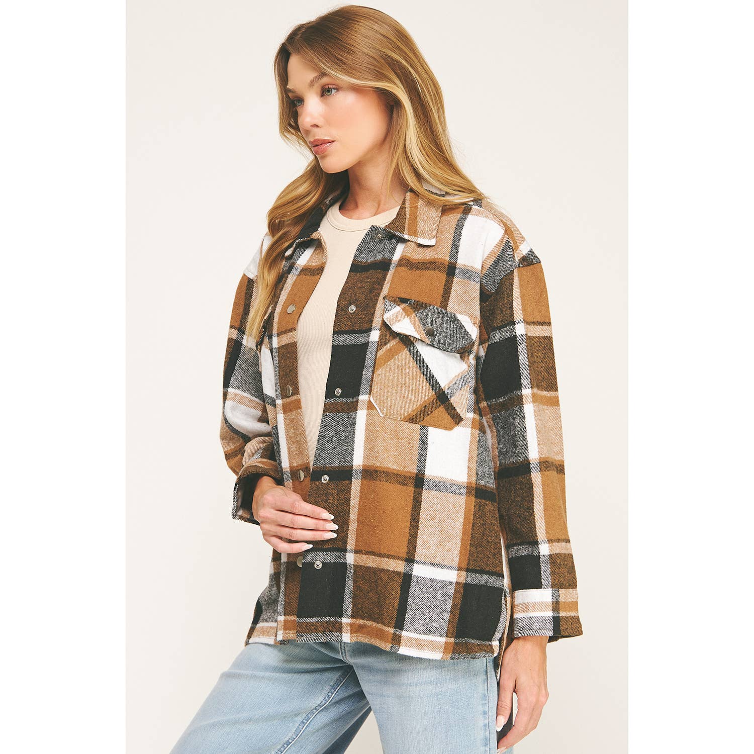 PLAMU KUSCHELIGES CHIC ÜBERGROßES FLANELL-HEMDJACKE für den Großhandel auf Faire6