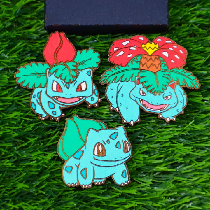 Træ Pokémon Magneter, Bulbasaur, Ivysaur, Venusaur, Anime for engroshandel hos Herbs&Belles