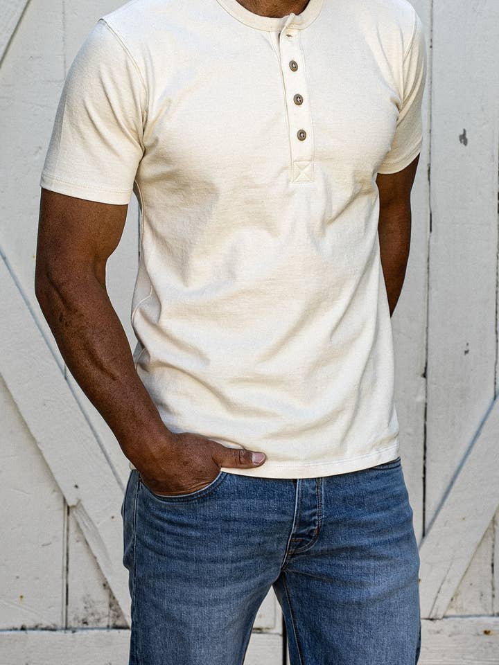 Reyes Henley | Heavyweight 8oz 100% Cotton for wholesale by WiesMade
