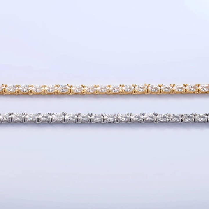 Collier Chaîne Tennis Ovale CZ Clair NC-21WA3024 CN-21WA3025 pour la vente par Simply Jewels