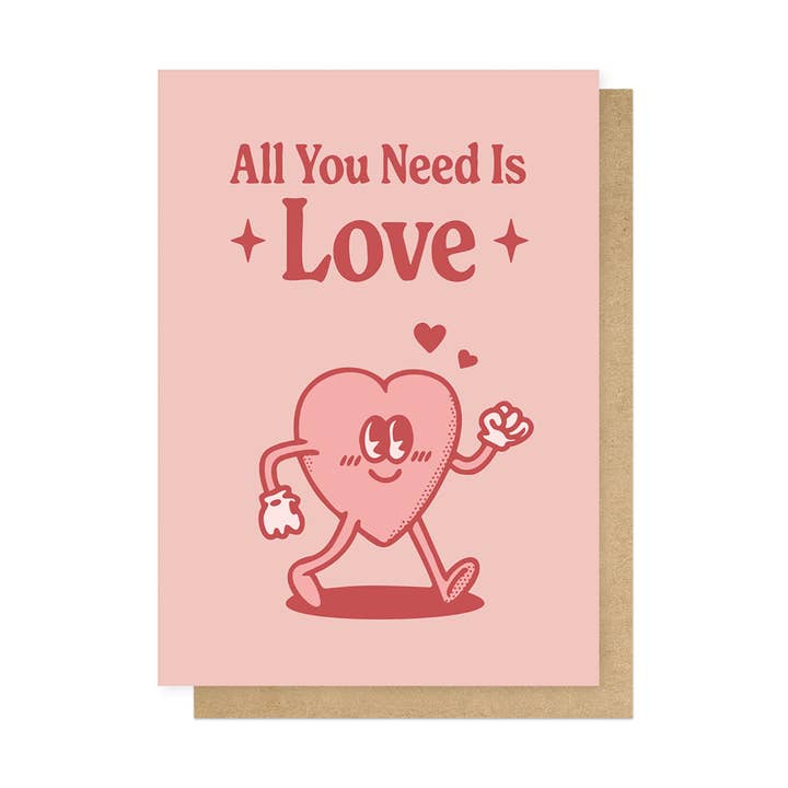 All You Need Is Love by Magnus Myhre Greetings Card for wholesale by East End Prints - Greetings Cards & Postcards