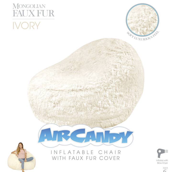 PoolCandy - Wholesale Chair - AirCandy Inflatable Chair - Mongolian Faux Fur8