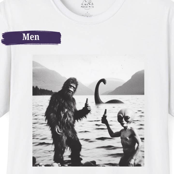 Midnight Myth - Wholesale T-Shirt (Graphic) - Men's - Loch Ness Alien Bigfoot Shirt Hiking Camping Tshirt Men's
