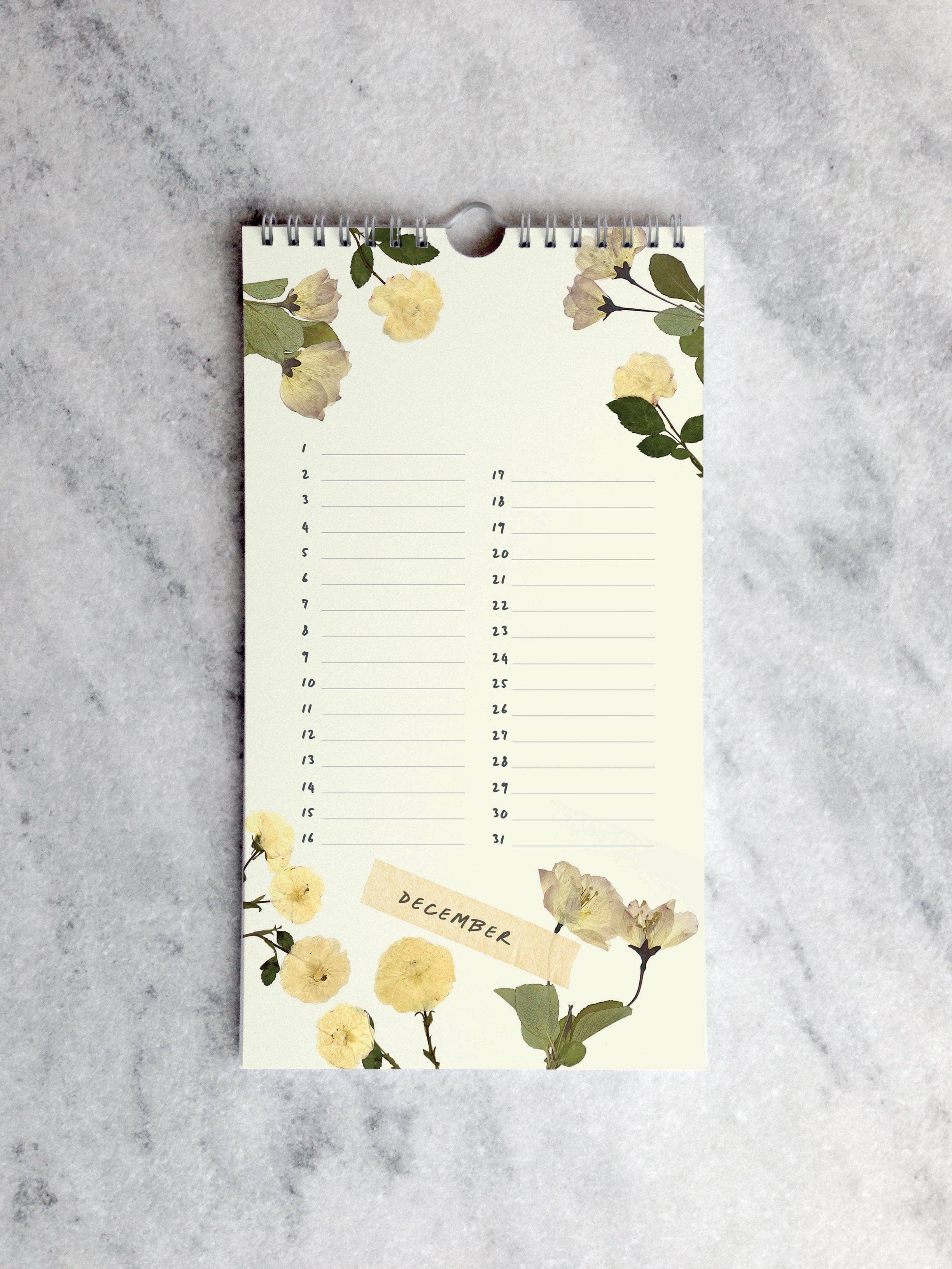 Favorite Story - Wholesale Calendar - Celebration Calendar, Pressed Flowers14