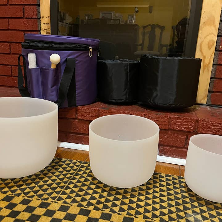 Heritage good Nepal - Wholesale Meditation Supplies - Beautiful Large Deep Crystal Singing Bowl Set 7 9 11 inches3