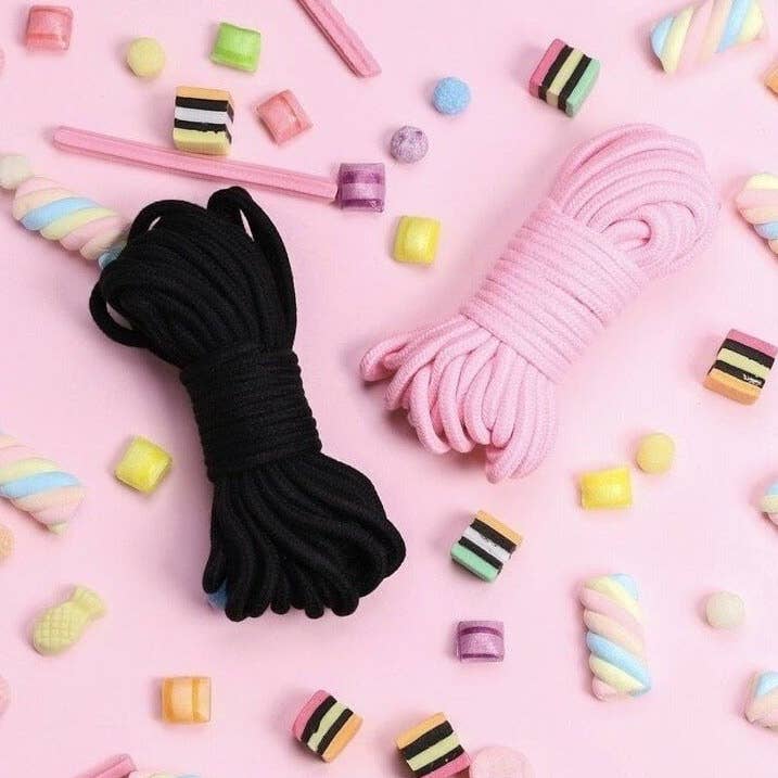 2PK COTTON SHIBARI ROPE - PINK AND BLACK for wholesale on Faire1