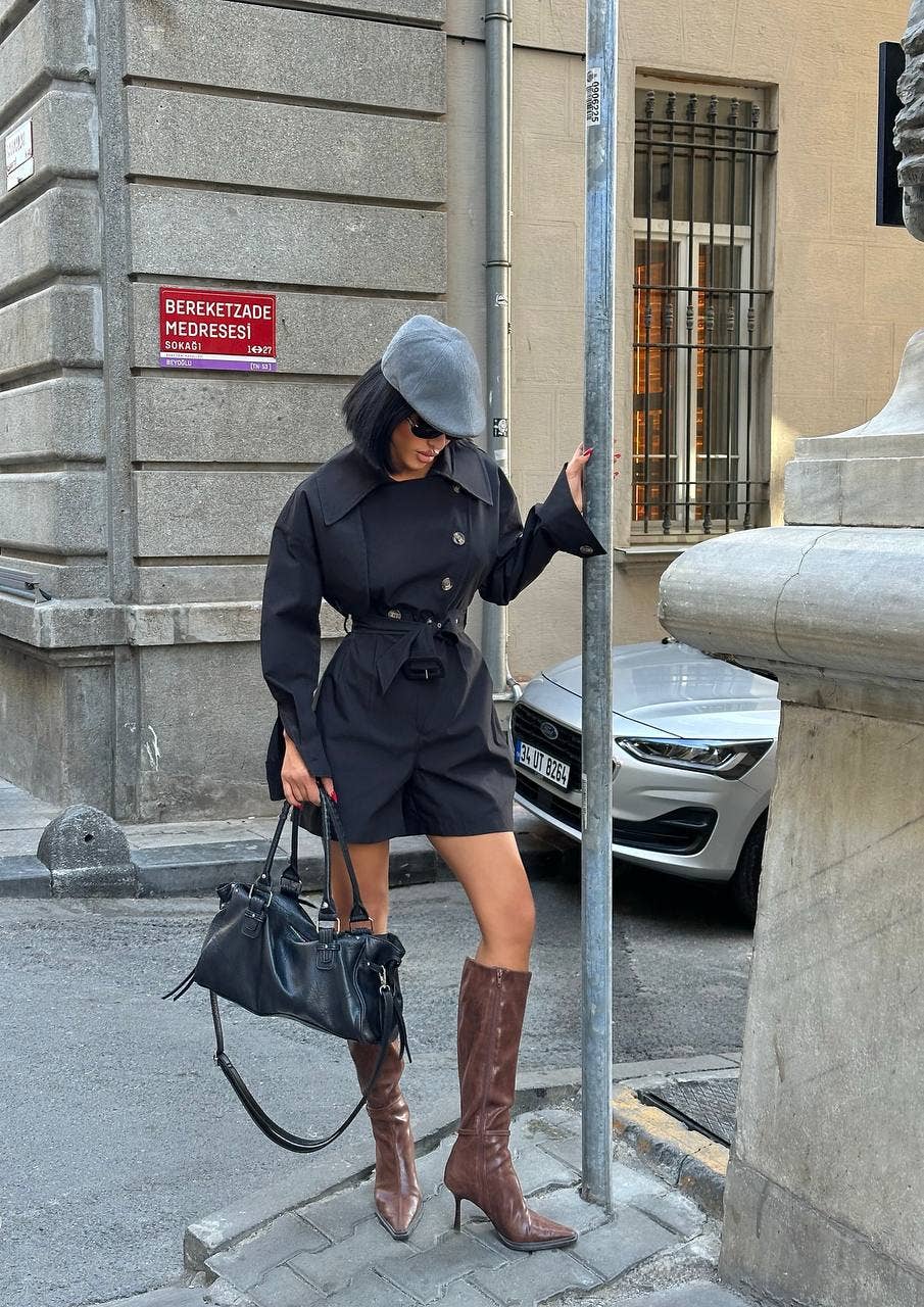 Standpoint Top - Wholesale Romper - Women's - Urban Allure Romper Tailored Belted Trench Style - 12528