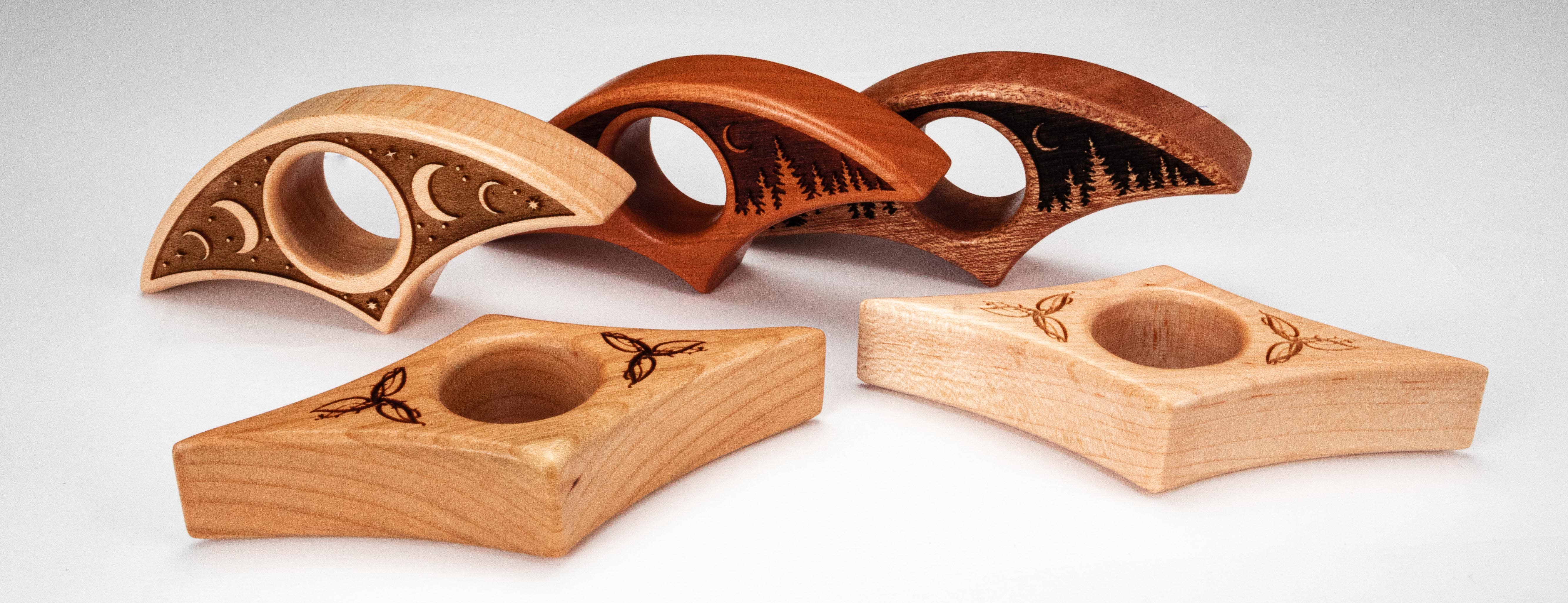 Woodland Woodworx - Wholesale Book Holder - Thumb Page Holder, "Moon Phase" Design, Maple Wood8