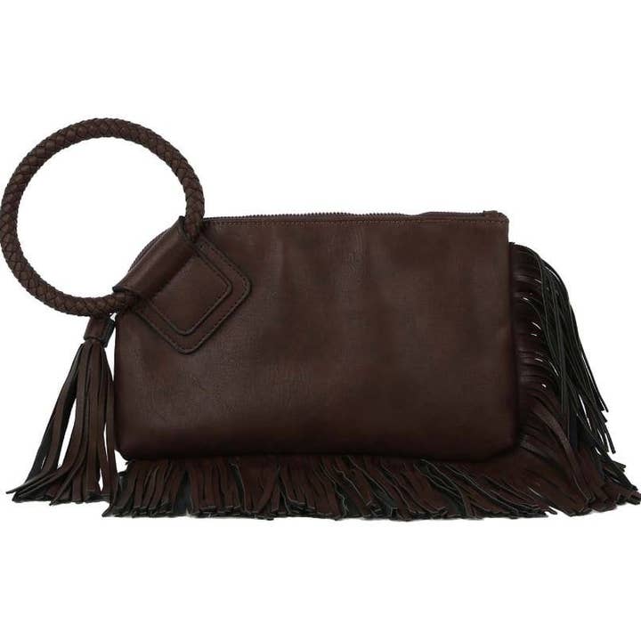 MiMi Wholesale - Wholesale Clutch Bag - Women's - JY0378 Fringe Soft Vegan Leather Wristlet/Clutch17