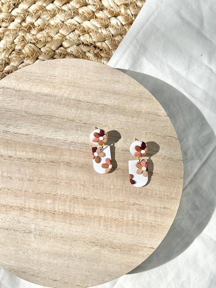 Mini Boho Daisies Small Dangle for wholesale by Rylee Roo's Clay