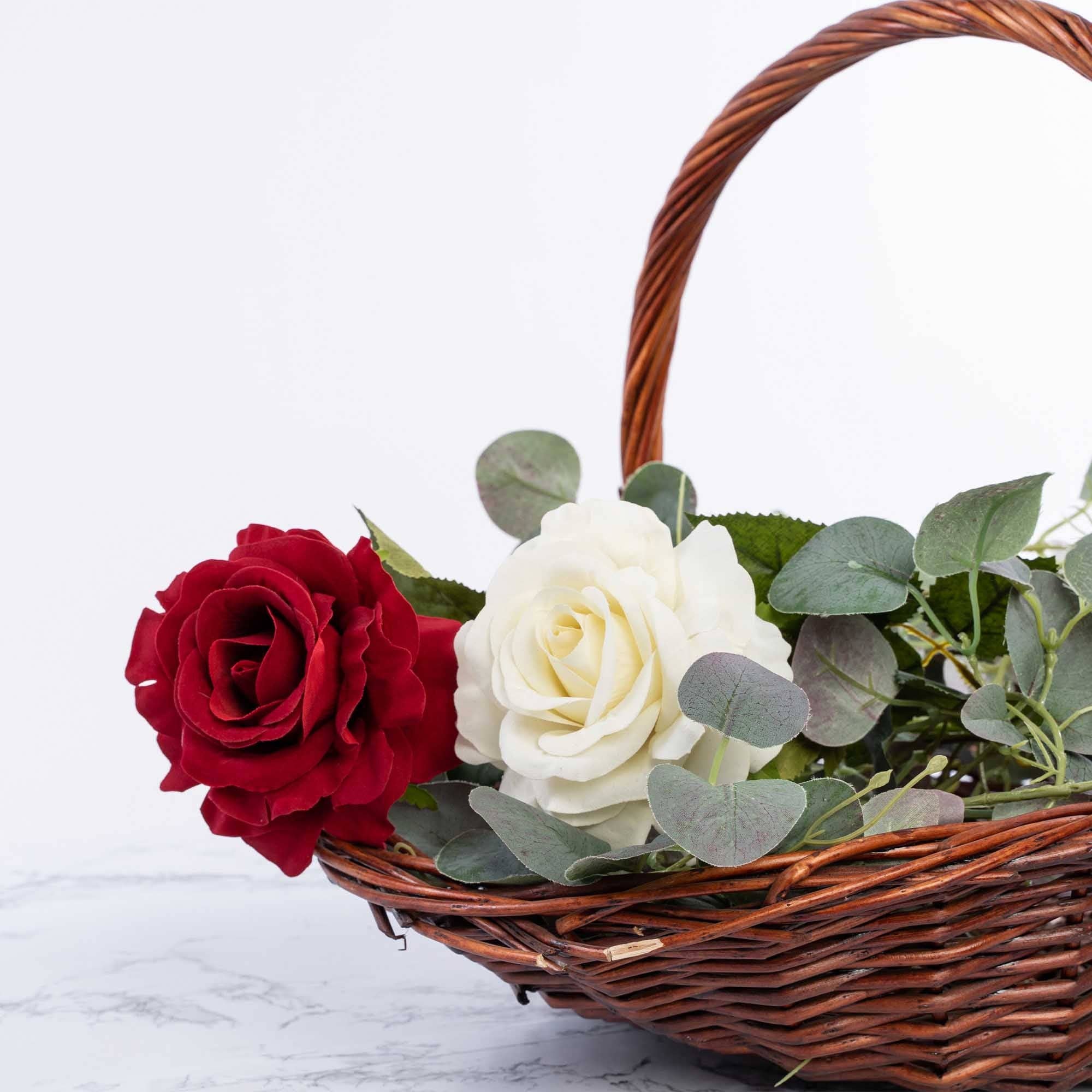 27 Inches Tall Faux Full Bloom Rose - White for wholesale on Faire1