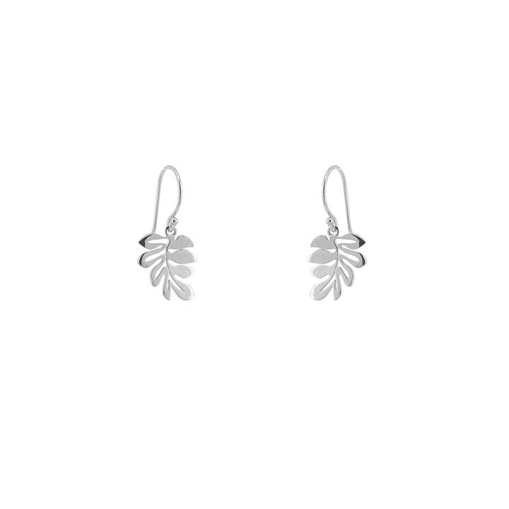 SITA - Wholesale Dangle Earrings - Botanica Collection - Silver Philodendron Leaf Dangle