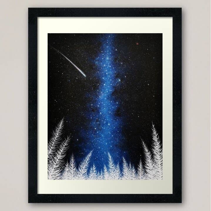 Bosque Blanco bajo la Vía Láctea - Impresión de 8 x 10 pulgadas para venta al por mayor de MLpaintings