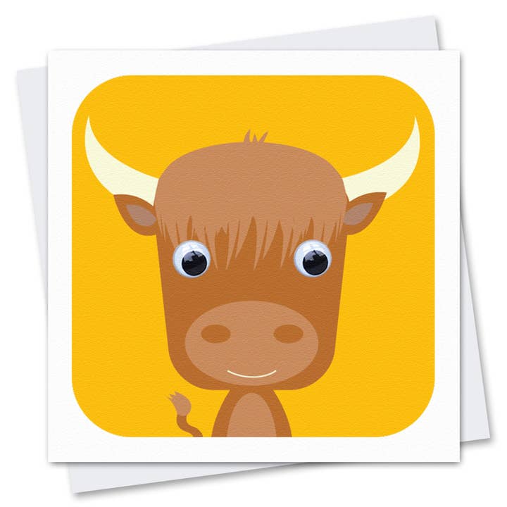 Highland Cow Card | Farm Animal Card | Nature Cards for wholesale by Stripey Cats Cards