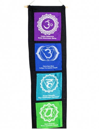 Multicolored 7 Chakras Vertical Tapestry for wholesale on Faire1