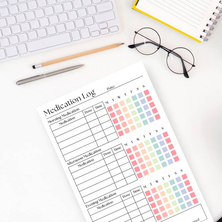 Eleventh and Taylor – wholesale Notepad – Medication and Vitamin Log: 50 Page Tear-Off Notepad2