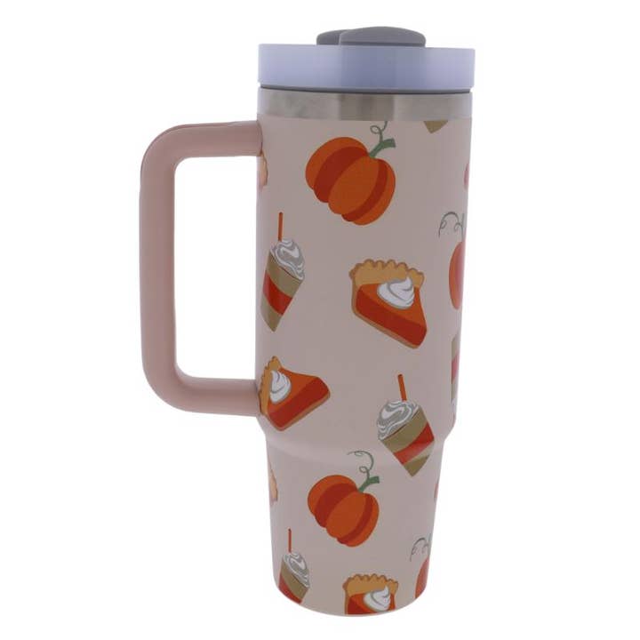 Pumpkin Pie 30 Oz. Tumbler With Straw and Handle for wholesale by Jane Marie