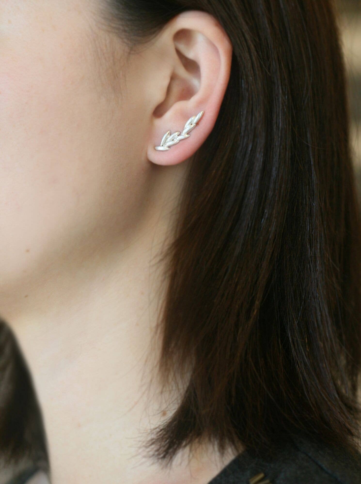 Michelle Chang - Wholesale Jewelry Set - Mismatch Seed Climber Earrings in Sterling Silver2