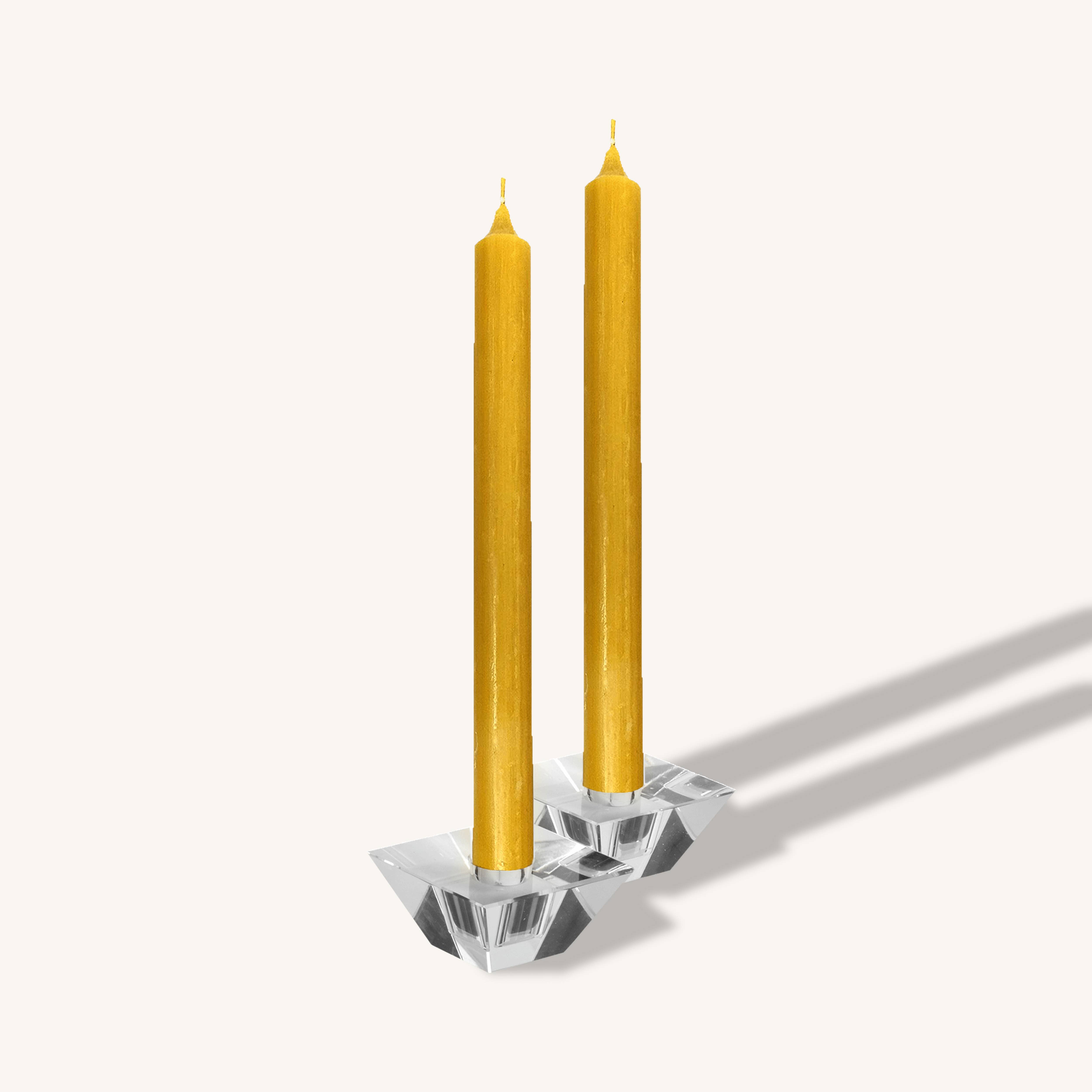 Hyoola Candles - Wholesale Tapered Candle/Candlestick - Mustard Rustic Candles - 10 Inch - 12 Pack