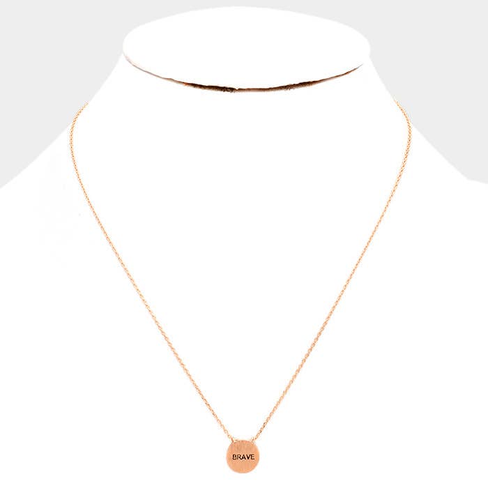 Sensibling Corp. - Wholesale Pendant/Charm Necklace - BRAVE _ Message Pendant Necklace1
