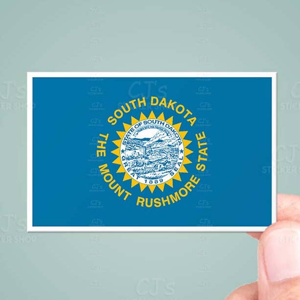 South Dakota SD State Flag Sticker for wholesale by CJ's Sticker Shop