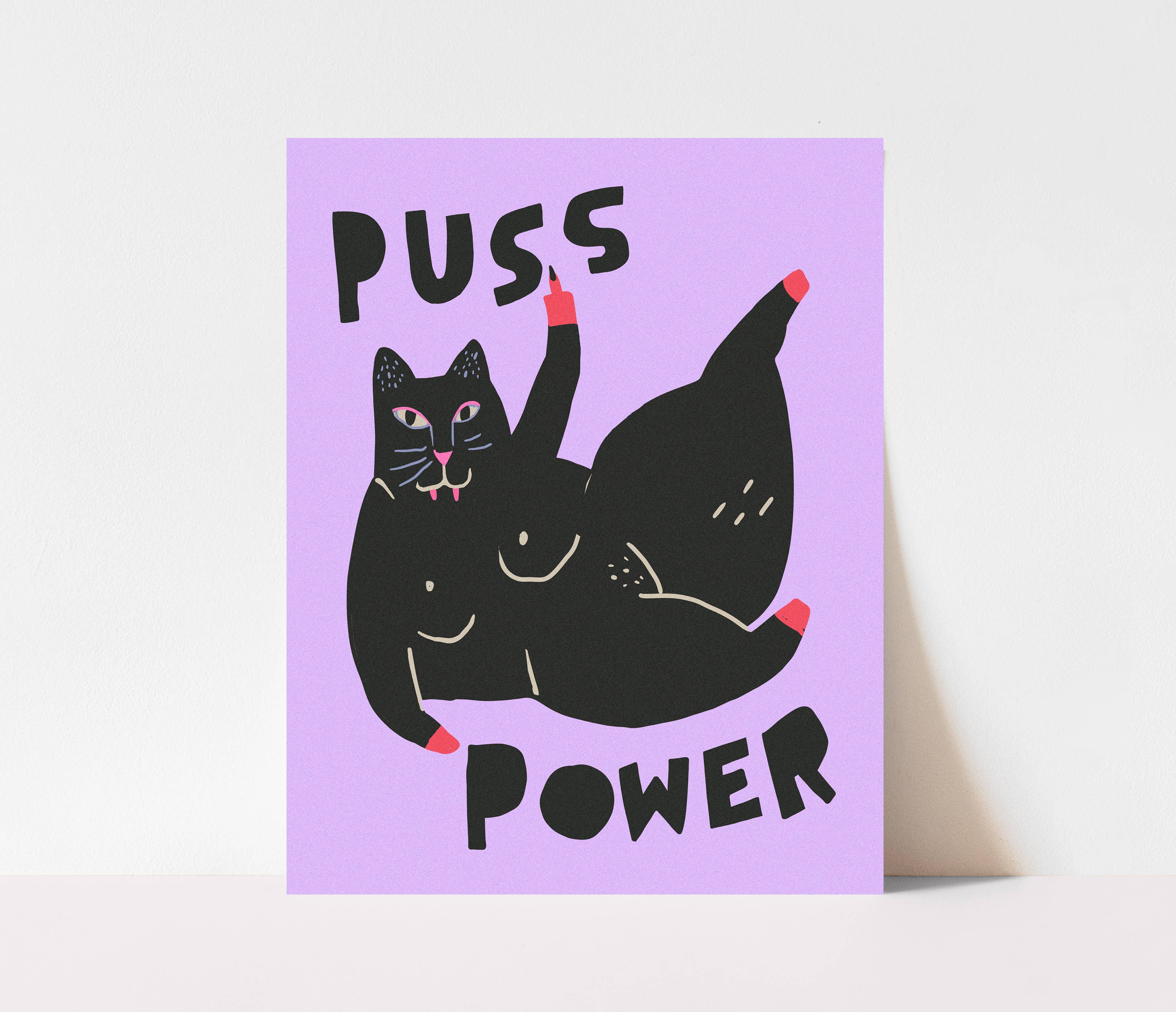 Kuku Studio - Wholesale Art Print - Puss Power - Cat Art Illustration Feminist Print4