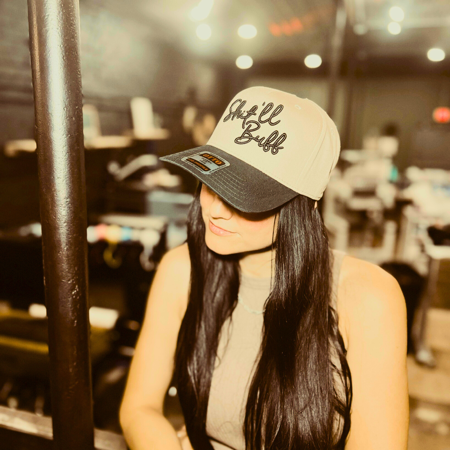 Dirt Road Design - Wholesale Trucker Hat - Women's - Shit’ll Buff Trucker Hat – Puff Embroidery0