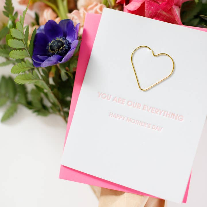 Chez Gagné - Wholesale Mother's Day Card - You Are Our Everything - Mother's Day - Heart Paperclip Card1