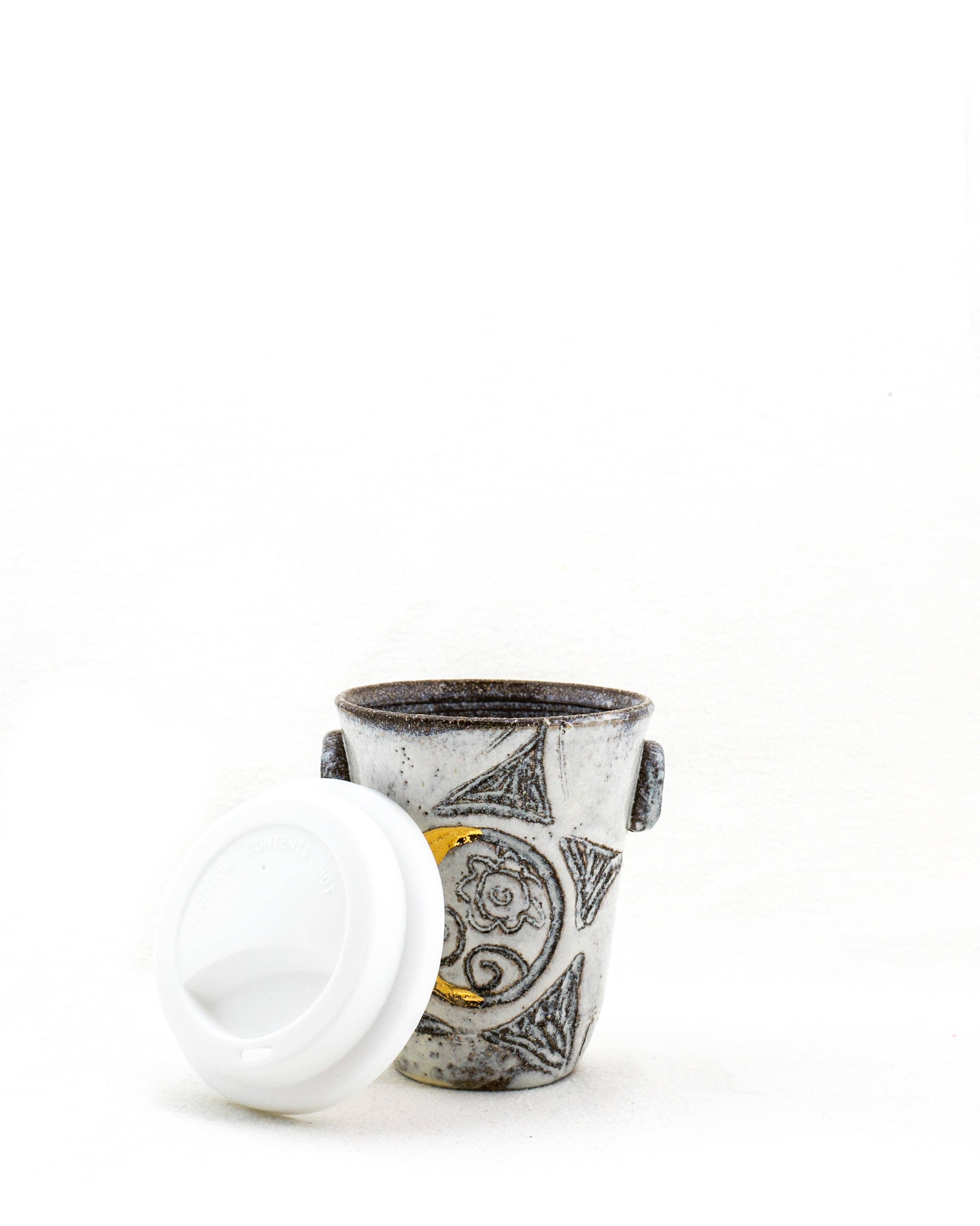 Carys Martin Ceramics - Wholesale Drinking Glass/Cup - Sacred Full Moon - Crescent Moon Ceramic Holding Cup2