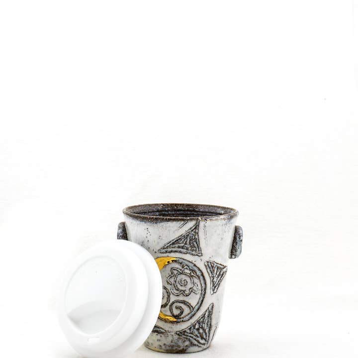 Carys Martin Ceramics - Wholesale Drinking Glass/Cup - Sacred Full Moon - Crescent Moon Ceramic Holding Cup2