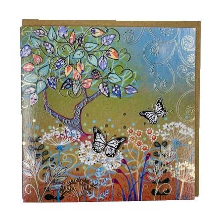 Biglietto di Auguri con Farfalle in Lamina del Giardino di Penny Gaj per la vendita all'ingrosso da parte di Hooli Mooli