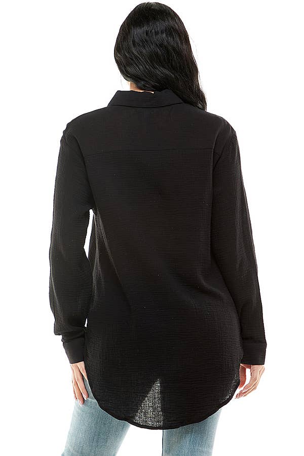 Veracci – wholesale Tröja med knappar – Dam – Dubbel gasväv Weekend Button-Down skjorta23