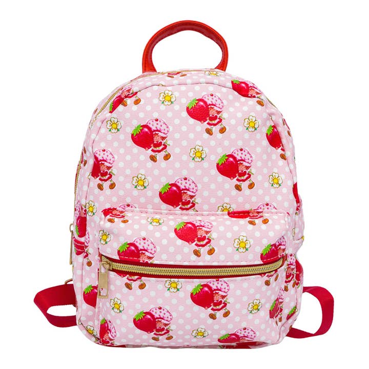 Strawberry Shortcake PU Leather Kids Mini Backpack 10 in for wholesale by Deluxe Import Trading