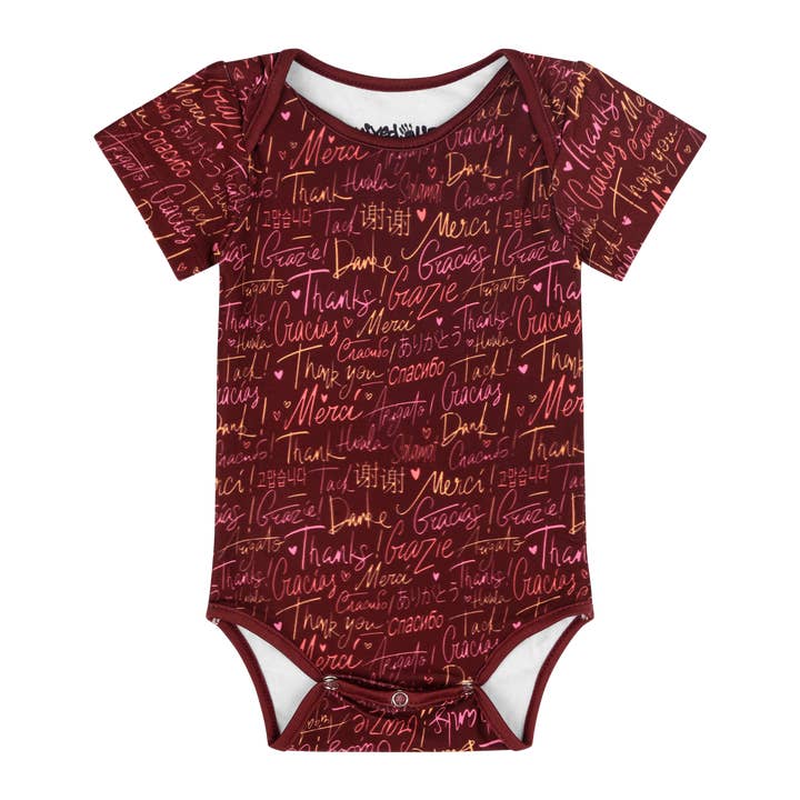 Thank You Short Sleeve Bodysuit for wholesale by Mixed Up Clothing