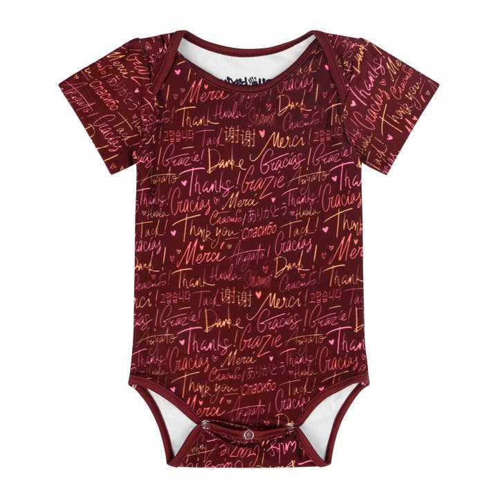 Thank You Short Sleeve Bodysuit for wholesale by Mixed Up Clothing