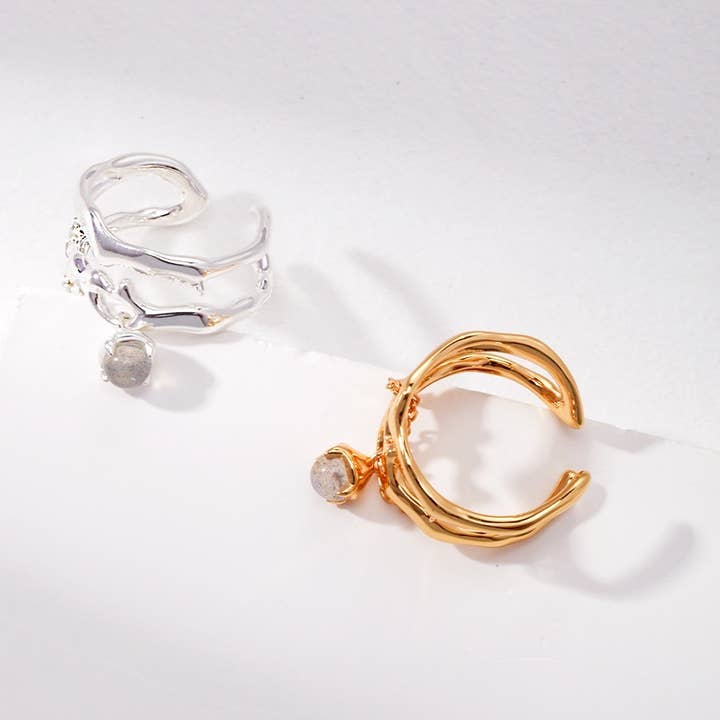 Moonstone Fixing 925 Anel Prata de Lei por atacado de FARRA