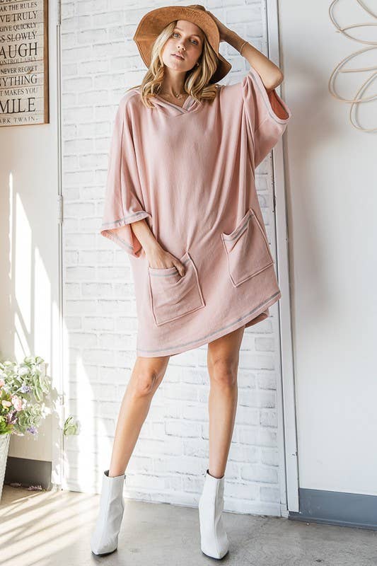 BUCKETLIST INC – wholesale Dress – Women's – D3094 Hooded Sweatshirt dress With Pockets8